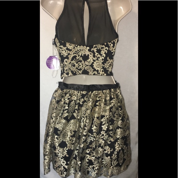 Windsor Amanda Black Embellished Two Piece Dress - Picture 3 of 5